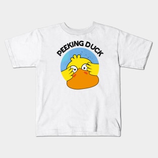 Peeking Duck Funny Animal Chinese Dish Pun Kids T-Shirt